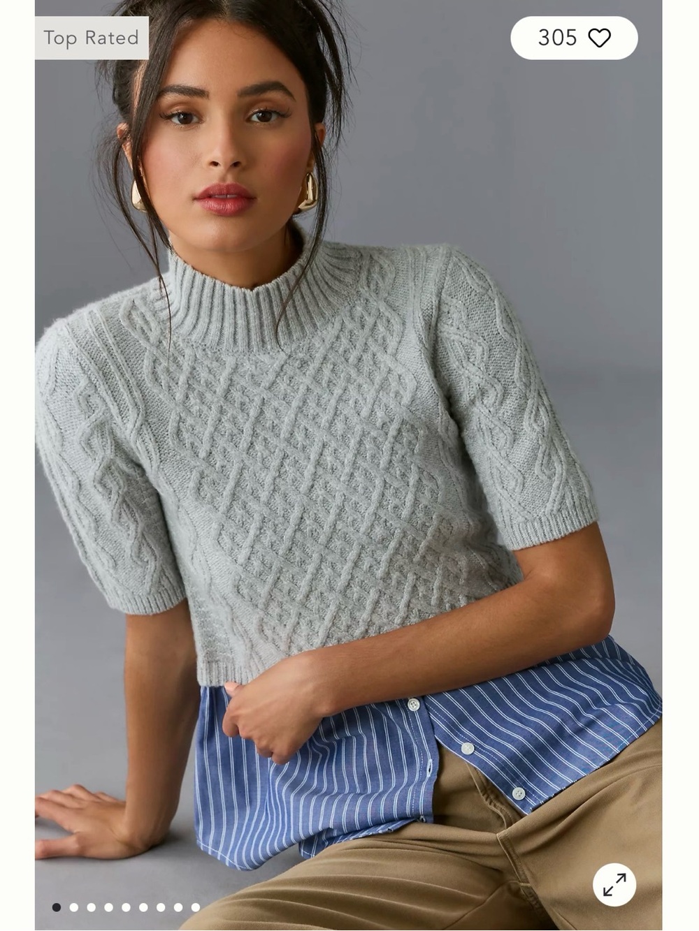 Maeve Melinda Cable Knit Twofor Swaeter